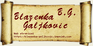 Blaženka Galjković vizit kartica